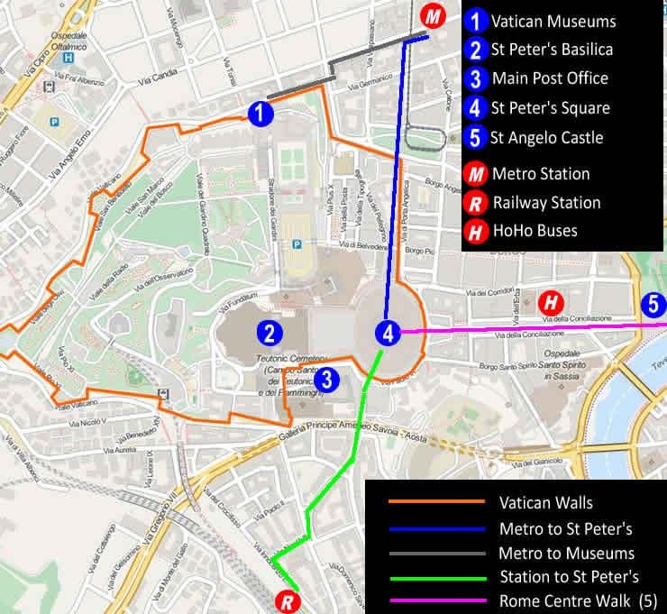 入口梵蒂冈博物馆的地图