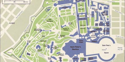 地图梵蒂冈城市和周边地区